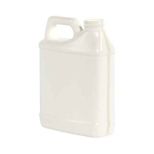 16 oz White HDPE Plastic F-Style Bottle w/ View Stripe, No Graduations, 28mm 28-410, 43 Gram