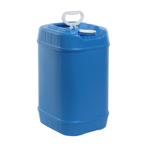 6 Gallon Blue HDPE Plastic Tight Head Pail, 70 mm Screw Cap Opening, 76 TE, Flip Handle, 6TPI, UN Rated