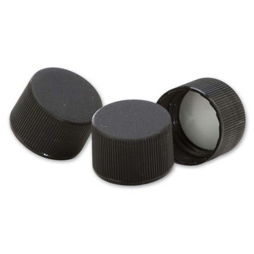 24mm 24-410 Black PP Smooth Top, Ribbed Sides Cap with F217 Liner