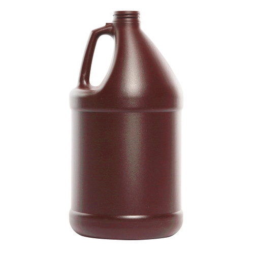 128 oz Brown HDPE Plastic Industrial Round Bottle, 38mm 38-400, 4x1, 120 Gram, Kraft Box
