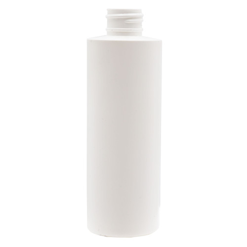 6 oz White HDPE Plastic Cylinder Bottle, 24mm 24-410