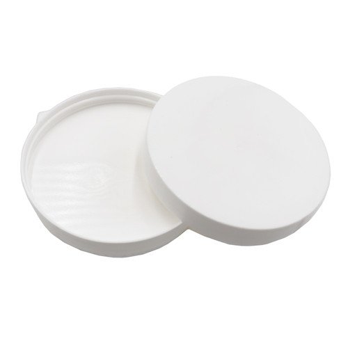 110mm 110-400 White PP Plastic Smooth Top, Smooth Sides Cap with F217 Liner