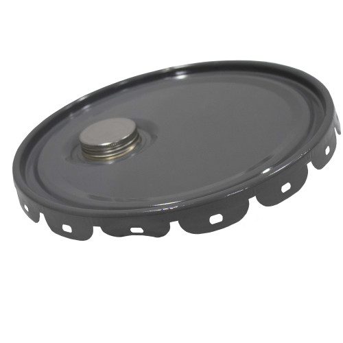5 Gallon Gray Steel Pail Lug Cover, Unlined, 26 Gauge, Screw Cap