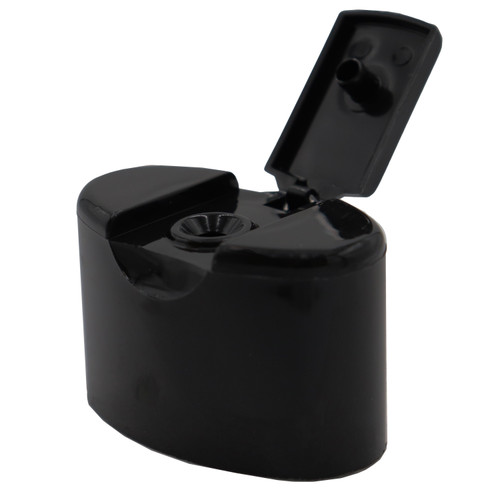 28mm Black PP Plastic Snap-On Avalon Flip Top Cap, No Liner