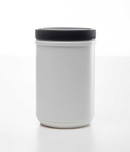 25 oz White HDPE Plastic Single Thread Canister, 89mm, 38 Gram