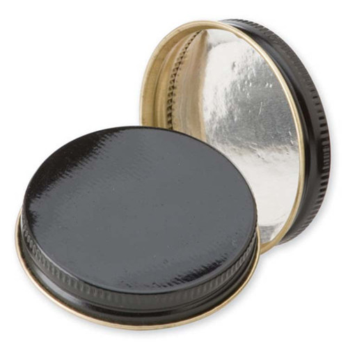 53mm Black Metal Screw Cap with Pulp & Foil Liner