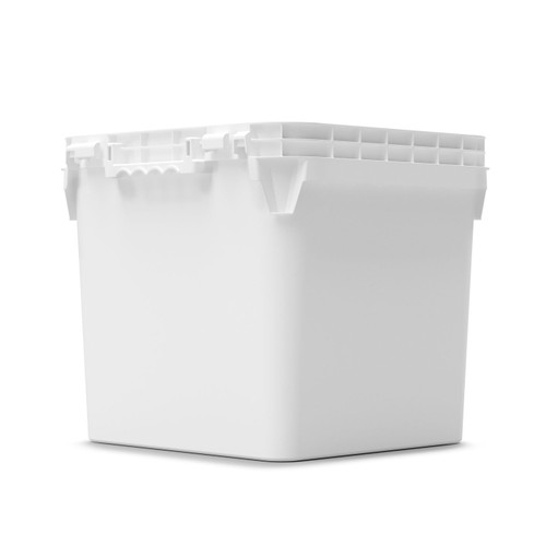 32 Liter CurTec White Square HDPE Plastic Fold Pack Pail, UN Rated
