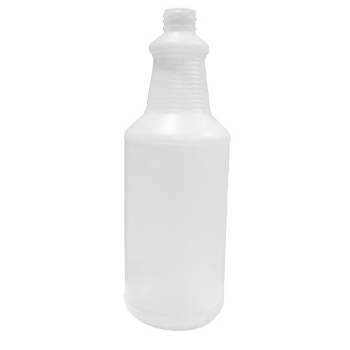 32 oz Natural HDPE Plastic Decanter Bottle, 28mm 28-410, 52 Gram, Flamed
