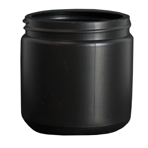 16 oz Black HDPE Plastic Wide Mouth Jar, 89mm 89-400, 32 Gram