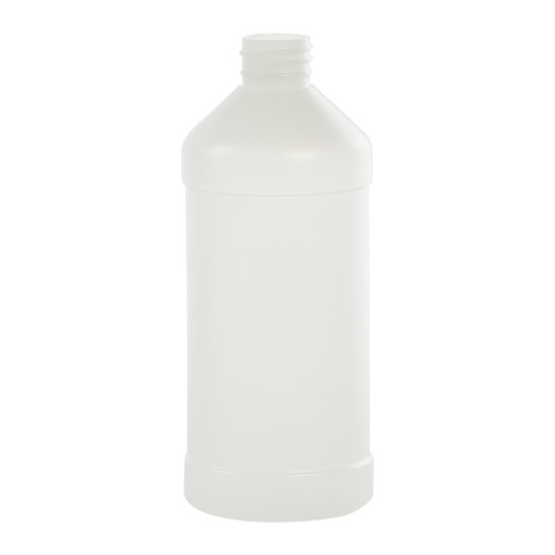 16 oz Natural HDPE Plastic Modern Round Bottle, 28mm 28-410, 31 Gram