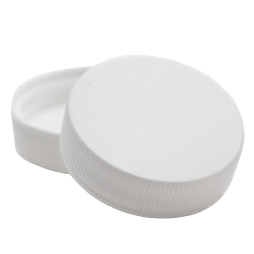 38mm 38-400 White Copolymer Plastic Matte Top, Ribbed Sides Cap, F217 Liner