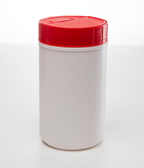 120mm Red HDPE Spring Loaded Canister Lid, Unlined