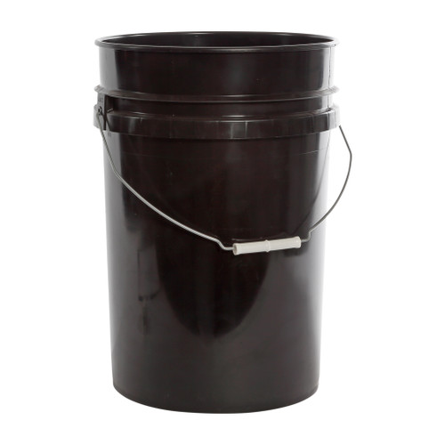 6 Gallon Black HDPE Plastic Open Head Pail, UN Rated