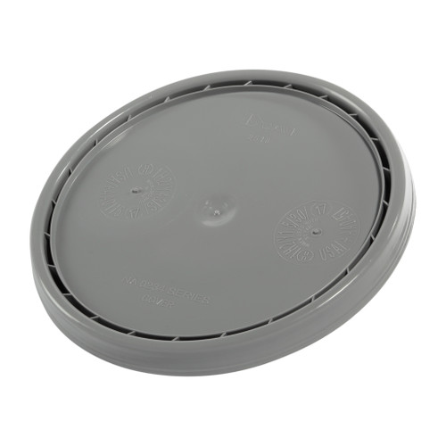 3.5 - 6 Gallon Gray HDPE Plastic Pail Cover, UN Rated