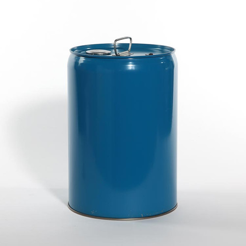 6 Gallon Blue Steel Tight Head Pail, Double 2 Coat Olive Drab Lining, w/ Rieke Prep w/ Dust Cap, Poly Vent, UN Rated