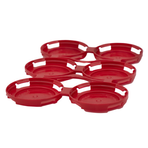 6 Pack Red PCR HDPE Plastic Handle Can Carriers for 202 Beverage Cans