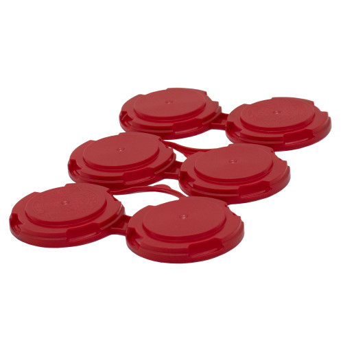 6 Pack Red PCR HDPE Plastic Handle Can Carriers for 202 Beverage Cans