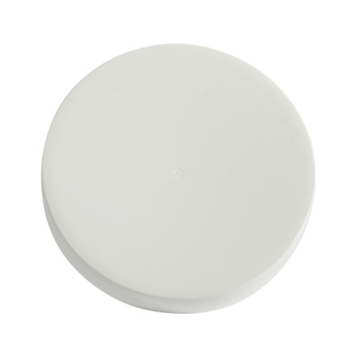 89mm 89-400 White PP Plastic Smooth Top, Smooth Sides Cap, Unlined