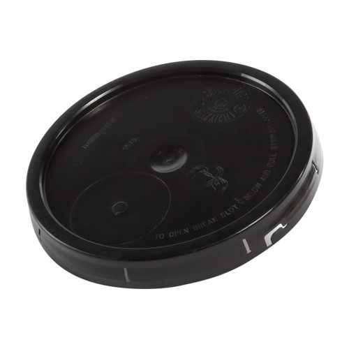 3.5 - 6 Gallon Black HDPE Plastic Tear Tab Pail Cover, UN Rated