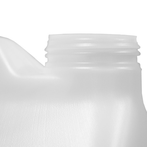 2.5 Gallon Natural HDPE Plastic Rectangular F-Style Bottle, 63mm, 330 Gram