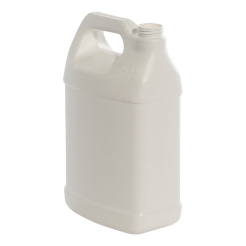 128 oz White HDPE Plastic F-Style Bottle, 38mm 38-400, 150 Gram