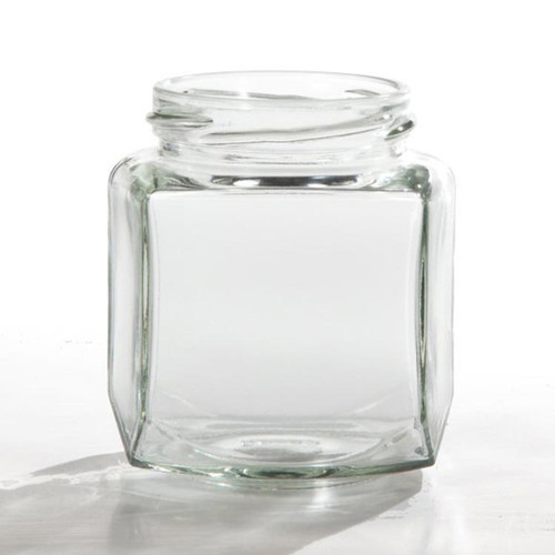 9 oz Flint Glass Oval Hex Jar, 63mm 63-2030, 12x1