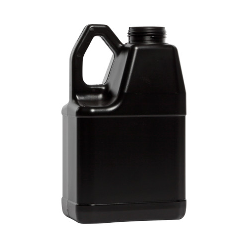 128 oz Black HDPE Plastic F-Style Bottle, 63mm 63-485, 190 Gram