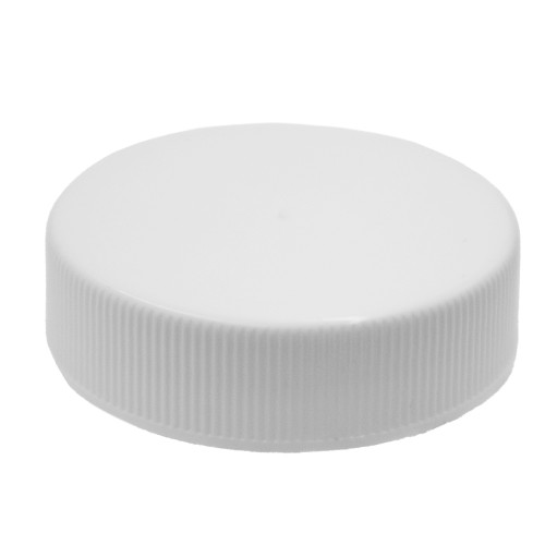 38mm 38-400 White PP Plastic Cap, Matte Top, Ribbed Sides, F217 Liner
