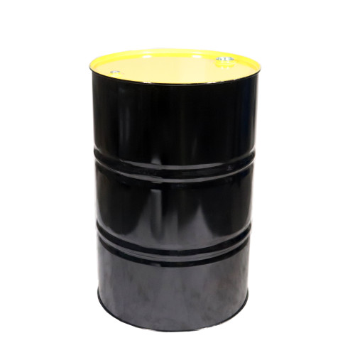 55 Gallon Black Steel Tight Head Drum, Unlined, Yellow Cover, 2" & 3/4" Fittings, UN Rated