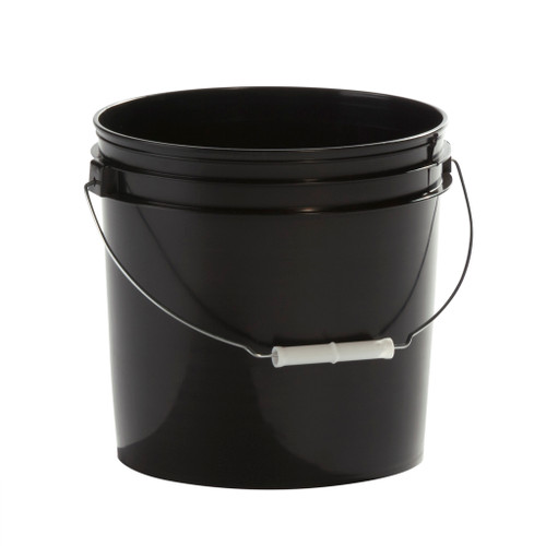 2 Gallon Black HDPE Plastic Open Head Pail