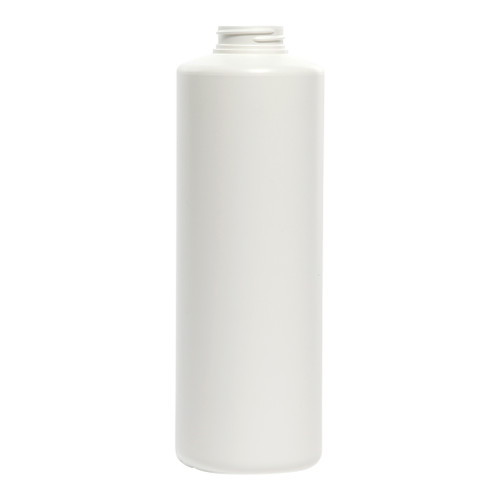 32 oz White HDPE Plastic Cylinder Bottle, Electro Static, 38mm 38-400, 54 Gram