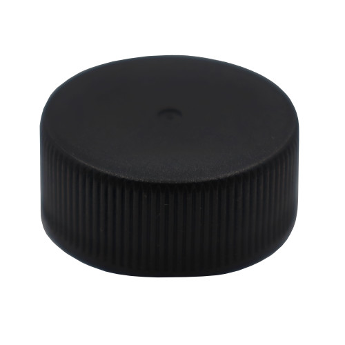 24mm, 24-400 Black PP Plastic Matte Top, Ribbed Side Cap w/ F217 & PS22 Plain Liner