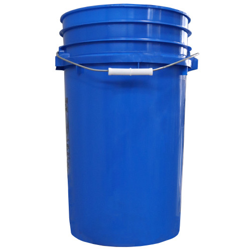 7 Gallon Blue #BL45 HDPE Plastic Open Head Pail, w/ Black CWL