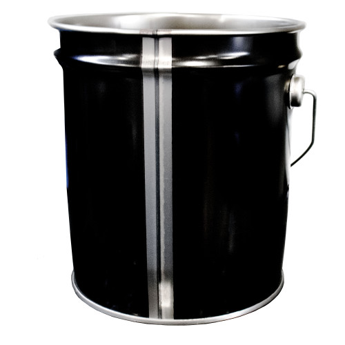 2 Gallon Black Steel Open Head Pail, Single Bead, Rust Inhibited Lining, UN Rated