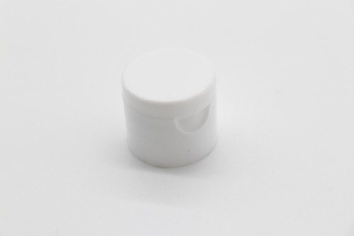 20mm 20-410 White PP Plastic Smooth Top, Smooth Sides Flip Top Cap, 3mm Orifice, Unlined