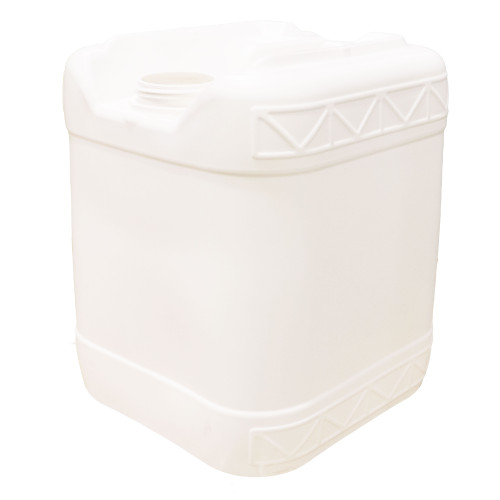 5 Gallon White HDPE Plastic Square Tight Head Pail, 70 mm, TE 6 TPI, Closed Vent, 22 mm Cap Installed, UN Rated