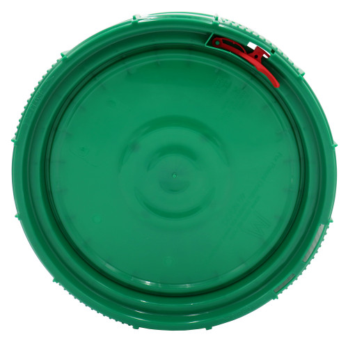 3.5-6.5 Gallon Green HDPE Plastic Life Latch Screwtop Pail Cover, w/ Gasket
