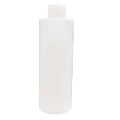 8 oz Natural HDPE Plastic Cylinder Bottle, 38-410, Fluorination Level 3