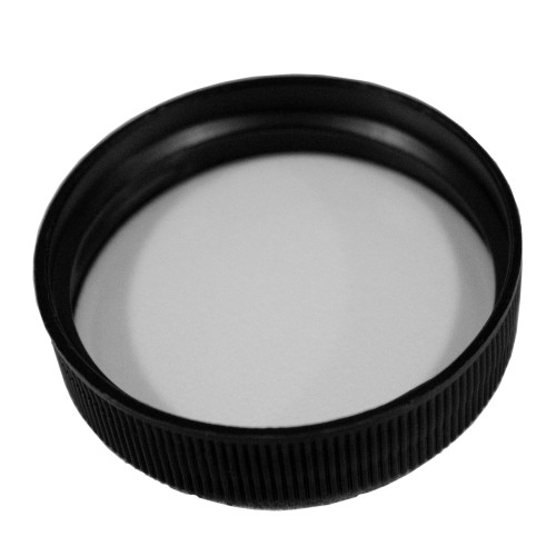 32 oz Natural HDPE Plastic Cylinder Bottle, 38mm 38-400, w/ Black Sure Seal Liner Cap