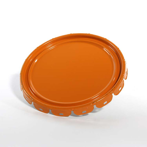 2.5-7 Gallon Orange Steel Pail Lug Cover, Rust Inhibited (24 Gauge)