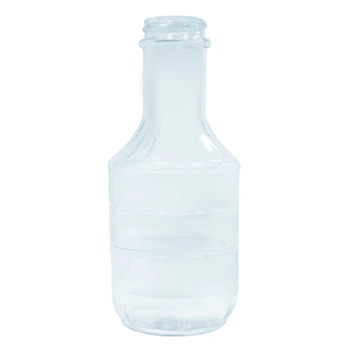 16 oz Clear PVC Plastic Fluted Decanter BBQ Bottle, 38mm 38-400, 44 Gram