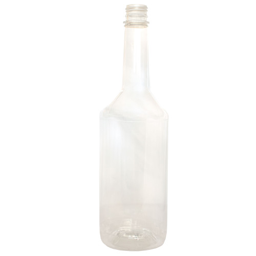 1 Liter Clear Plastic PET Liquor Bottle, 28 Kerr Neck Finish, 53 Gram
