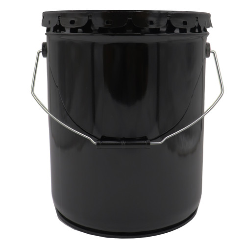 5.3 Black Steel Open Head Pail, Single Bead, Rust Inhibited Lining w/ Rust Inhibited Lug Cover, EPDM Gasket, UN Rated