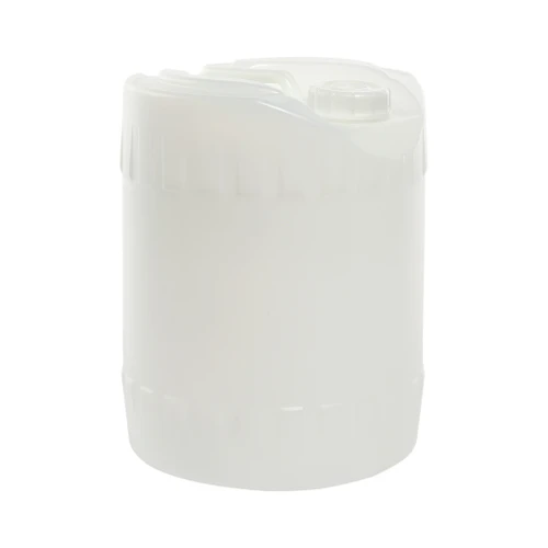 5 Gallon Natural HDPE Plastic Round Tight Head Pail, w/ 70 mm 8TPI, No Vent, Integrated Handle, UN Rated