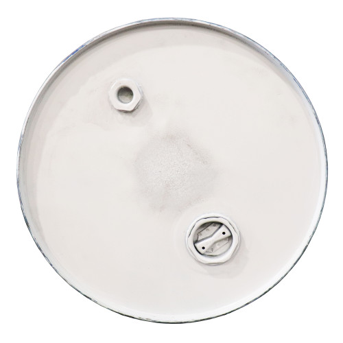 20 Gallon Blue Unlined Steel Tight Head Drum, White Cover