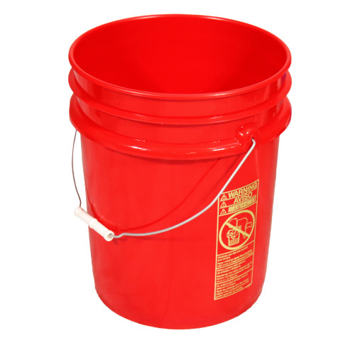 5 Gallon Red HDPE Plastic Open Head Pail
