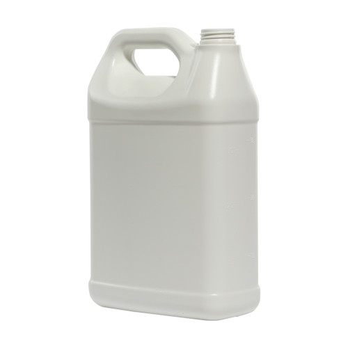 128 oz White HDPE 25% PCR Plastic F-Style Bottle, 38mm Rexam CR Snap Lok, 150 Gram