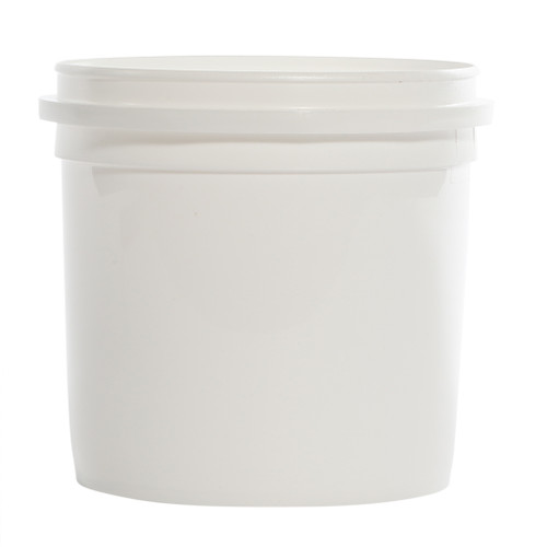 64 oz White HDPE Plastic Pry Off Tub