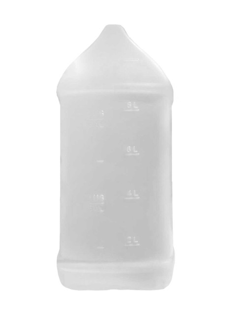 2.5 Gallon Natural HDPE Plastic Hed-Pak F-Style Bottle, 63mm 63-485 Tamper Evident