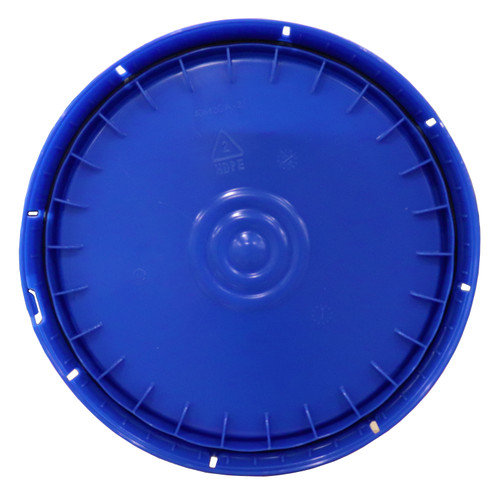 3.5-6 Gallon Blue HDPE Plastic Pail Tear Tab Cover, Gasket, UN Rated